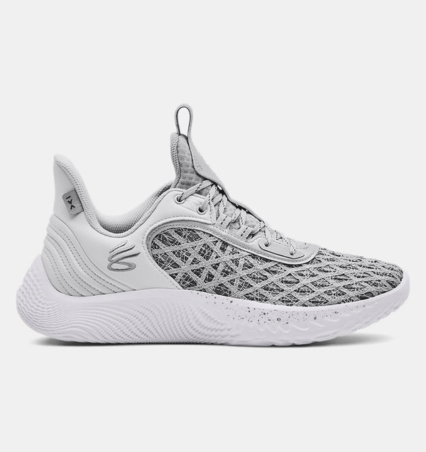 3025631 Under Armour Team Curry 9 Basketball Shoe Unisex White/Grey M6.5 W8 - Like New