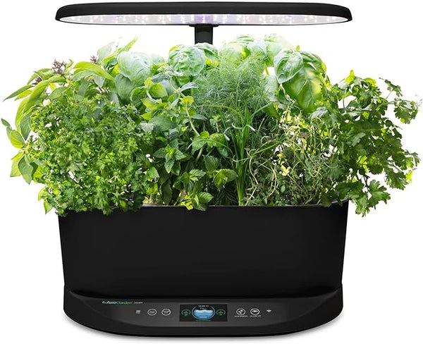 AeroGarden Bounty Basic - Indoor Garden with LED Grow Light, Black Like New