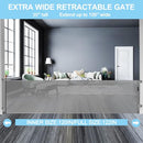 WOMHOM 120" EXTRA WIDE BABY GATE DOG GATE INDOOR MESH OPENING GREATEST - GRAY - Like New