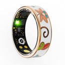 NOVAMOS R2 FLORAL ENAMELS ART SMART RING SIZE 8 - FLORAL ENAMELS - Like New