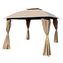 AJIKGN 10X10 FT OUTDOOR PATIO GARDEN GAZEBO CANOPY CURTAINS - KHAKI - Like New