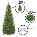 TOP TREASURES 6FT PRE-LIT POP-UP CHRISTMAS TREE, COLLAPSIBLE, LIGHTS, GREEN - Like New