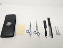 GENERIC HAIRDRESSING SCISSOR KIT - SILVER/BLACK/BLUE - Like New