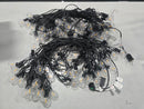 BRIGHTOWN OUTDOOR STRING LIGHTS 2 PACKS TOTAL LENGTH 109FT, 50 BULBS - BLACK - Like New