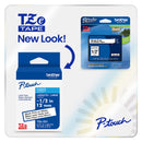 BROTHER P-TOUCH TZE211 LAMINATED LABEL TAPE, 1/4" X 26.2 FT 6MM X 8M - WHITE - Like New
