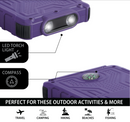 ADURO POWERUP SOLAR 10,000MAH DUAL USB BACKUP BATTERY - PURPLE Like New