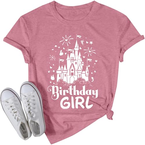 MNLYBABY BIRTHDAY SHIRT WOMEN MAGICAL TSHIRT CUTE BIRTHDAY SIZE: WOMEN XL - PINK - Like New