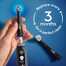 ORAL-B IO ULTIMATE CLEAN REPLACEMENT BRUSH HEADS, 9-COUNT - BLACK/WHITE - Brand New