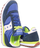 SAUCONY MEN'S JAZZ ORIGINAL - SIZE: MEN 4.5 (AU/UK M3.5) (EU M37) - LIME NAVY - Like New