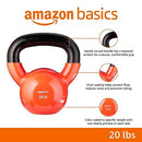 Amazon Basics Vinyl Coated Cast Iron Kettlebell, 20 Pounds, Wide Handle - Orange - Brand New
