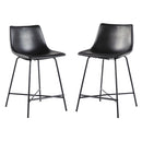 Walker Edison Xuma Modern Faux Leather Armless Low Back Counter Stool, 2, Black - Like New