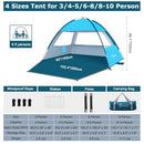 COMMOUDS Beach Tent Sun Shade 3/4-5/6-7/8-10 Person, UPF 50+ - Scratch & Dent