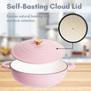 LEXI HOME CAST IRON ENAMELED DUTCH OVEN POT WITH LID 5 QT LB6677 - MATTE PINK - Like New