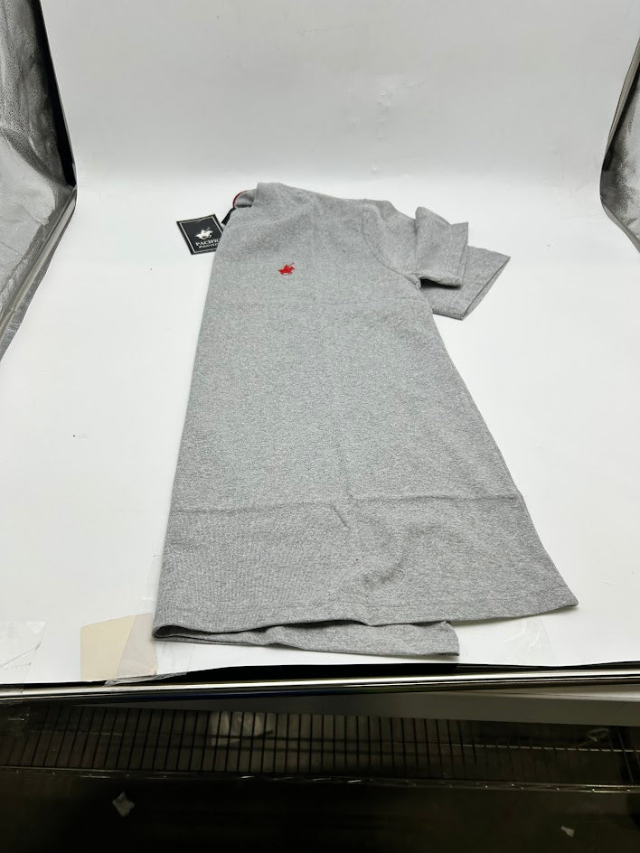 PACIFIC POLO CLUB PAFIFIC POLO CLUB MEN'S SHORT SLEEVES - L - LIGHT HEATHER GREY - Brand New