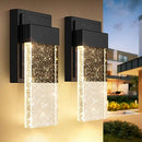 BesLowe Outdoor Wall Light Fixtures w/ Crystal Bubble Glass, - Scratch & Dent