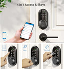 VEISE RZ06 SMART LOCK FRONT APP CONTROL KEYLESS DEADBOLT TOUCH KEY, MATTE BLACK - Like New