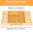 WELPSON EXPANDABLE DRAWER ORGANIZER FOR KITCHEN STORAGES, NATURAL WOOD - Like New