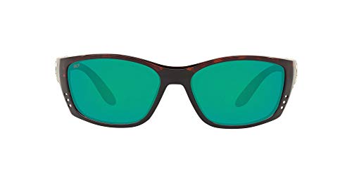 Costa Del Mar Men's Fisch Rectangular Sunglasses -Tortiose/Green Mirror - Like New