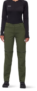 MAMMUT WOMENS OUTDOOR HIKING ZIP-OFF PANTS SIZE 6 (W10 EU36) - DARK MARSH - Brand New