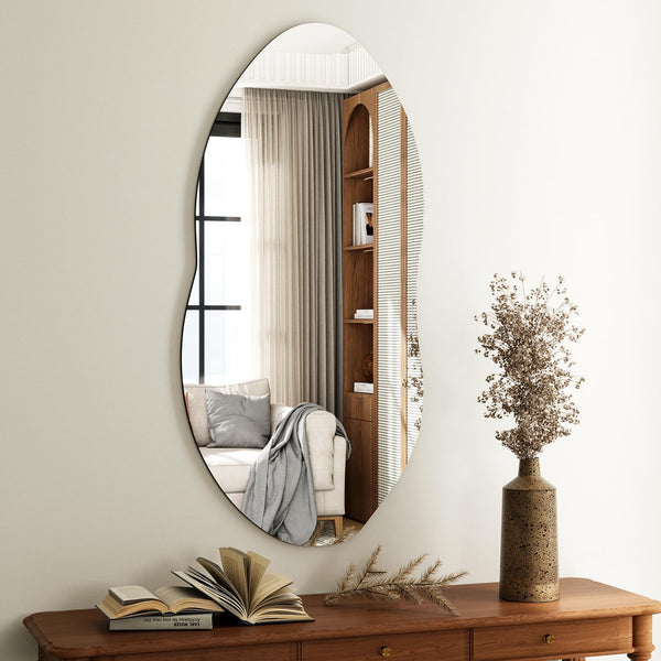 38"x22" Irregular Wall Mirror Asymmetrical Abstract Mirrors for Wall - XRAMFY - Like New