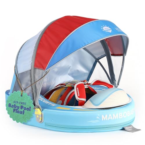 MAMBOBABY SUNNY NAVIGATOR BABY POOL FLOAT WITH CANOPY SAFE COMFORTABLE - BLUE - Like New