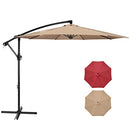 SIMPLE DELUXE 10FT OFFSET UMBRELLA CANTILEVER PATIO HANGING UMBRELLA - TAN - Like New