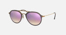 RAY-BAN HIGHSTREET PILOT TRANSPARENT GRAY LILAC GRADIENT LENSES 53-21-145 3N - Like New