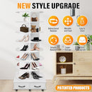 RUNSUNSPRI 8 TIER ROTATING SHOE RACK TOWER WHITE - Like New