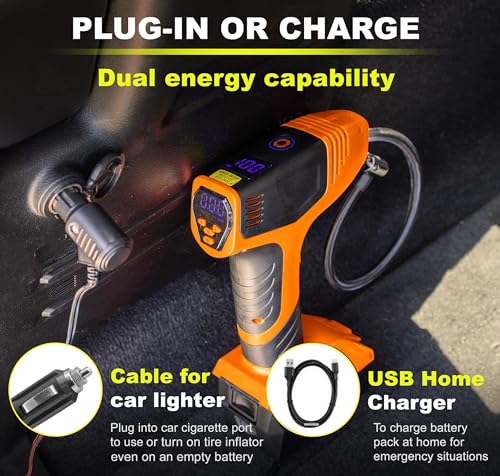 EMSON BULLSEYE PRO ASON TV DIGITAL TIRE INFLATOR AUTOMATIC 150 PSI - ORANGE - Brand New