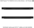 ASUS ROG Flow X13 13.4" WQXGA R9 7940HS 16 1TB SSD 4060 GV302XV-CH94 - Off Black - Like New