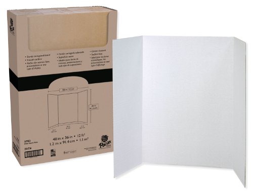 PACON 80% Recycled Single-Walled Tri-Fold Presentation Boards 48" x 36" - Like New