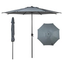 ABBA PATIO 9FT LYON OUTDOOR PATIO UMBRELLA WITH TILT AND CRANK 9-38-8 - GRAY - Like New