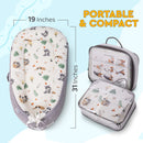 90210 BABY - BABY LOUNGER WITH SLOTH AND RACOON DESIGN 19IN X 31 IN - MULTICOLOR - Brand New