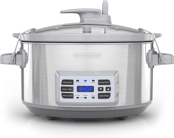 BLACK+DECKER 7 Quart Digital Slow Cooker, SCD7007SSD - Stainless Steel - Like New