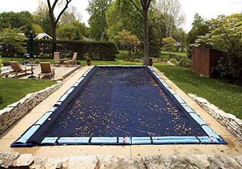 BLUE WAVE 18-FT X 36-FT RECTANGULAR LEAF NET IN GROUND POOL COVER - BLACK - Like New