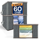 RELI. 60L FOLDABLE STORAGE CONTAINERS FOR BLANKETS,CLOTHES, ORGANIZATION- GRAY - Like New