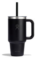 Hydro Flask Travel Tumbler with Handle, Clear Lid and Straw - Insulated Stainle - Like New