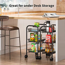 Pipishell 3 Tier Mesh Wire Rolling Utility Cart Lockable Wheels PIUC01 - Black - Brand New