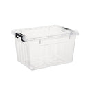 CETOMO LIDDED STORAGE BIN STACKABLE STORAGE BOX ORGANIZING CONTAINER - CLEAR - Like New