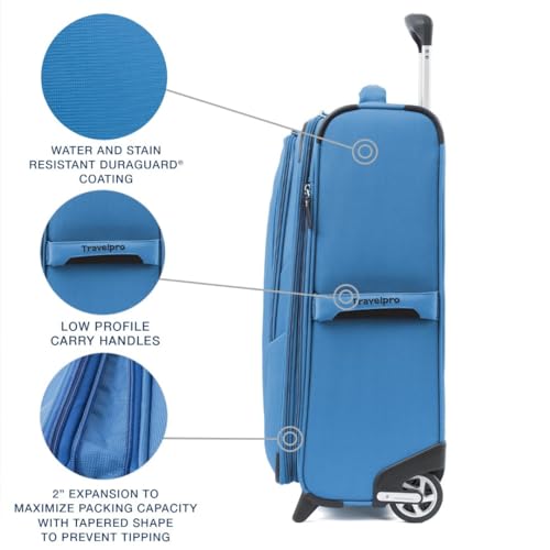 TRAVELPRO MAXLITE 5 SOFTSIDE EXPANDABLE UPRIGHT 2 WHEEL CARRY ON LUGGAGE - BLUE - Brand New