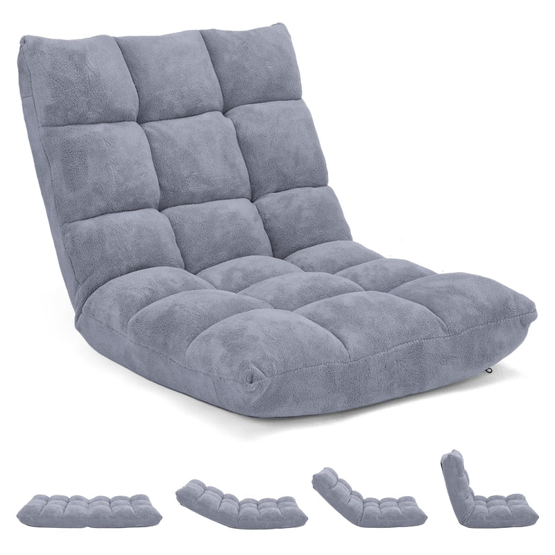 GIANTEX 14-POSITION FLOOR SOFA FOLDING GAMING SOFA CHAIR HV10355GR  - Gray - Like New