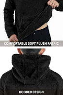 GINGTTO MENS SHERPA HOODIE SWEATER - SIZE: MEN XL - BLACK - Like New