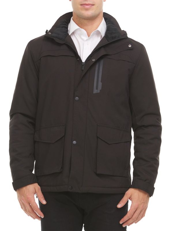 HELIOS HEATED JACKET COAT COTTON POLY FULL ZIP - SMALL - BLACK - F3-30 - Like New