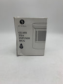 SUYIKA TOMOTIME GLASS TEA CUP WITH LID, 13.5 OUNCE, 400ML - BLUE - Like New