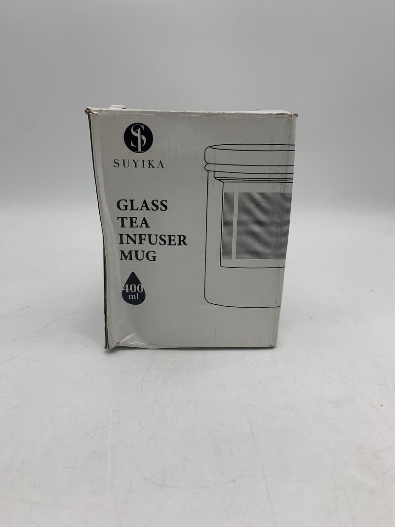 SUYIKA TOMOTIME GLASS TEA CUP WITH LID, 13.5 OUNCE, 400ML - BLUE - Like New