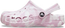 CROCS KID'S BAYA MARBLED CLOGS - SIZE: YOUTH J1 - BALLERINA PINK/MULTI - Like New
