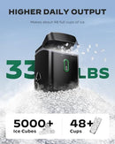 SILONN SLIM24B NUGGET ICE MAKER COUNTERTOP PEBBLE ICE CHEWABLE, 33LB - BLACK - Like New