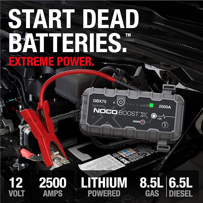 NOCO Boost X GBX75 2500A 12V UltraSafe Portable Lithium Jump Starter Car - Black Like New