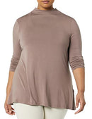 AMAZON ESSENTIALS WOMEN'S JERSEY LONG-SLEEVE MOCK NECK SWING TUNIC - LARGE - Brand New