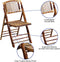 Flash Furniture American Champion Bamboo Folding Chair 4 Pack 4X62111BAM - Brown - Like New